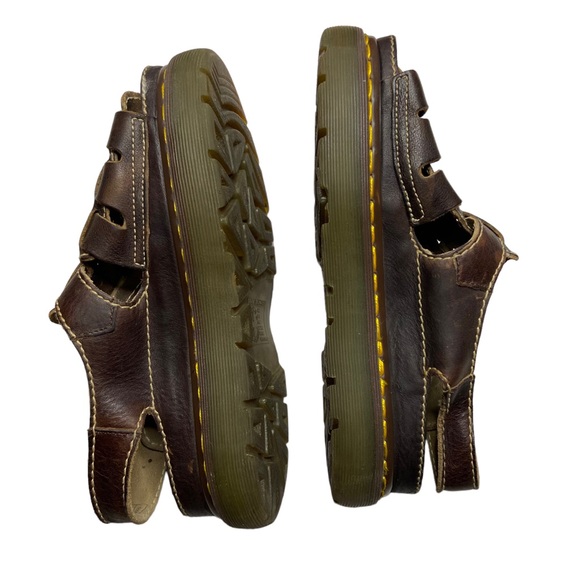 DR MARTENS 8092 Vintage Leather Fisherman Sandals Brown Chunky Sole Size 10 - Picture 5 of 10